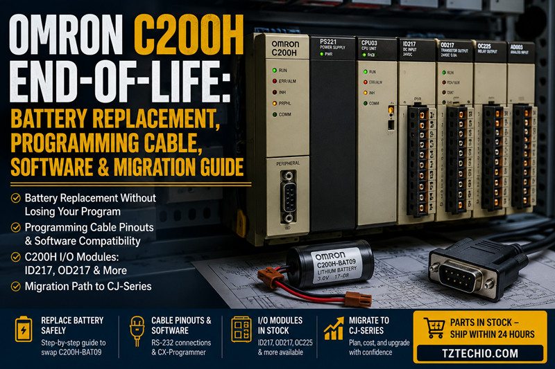 Omron C200H Kullanım Ömrünün Sonu: Pil Değişimi, Programlama Kablosu, Yazılım ve Geçiş Kılavuzu