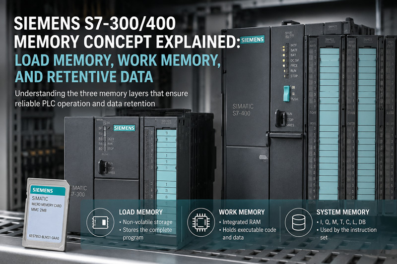 Siemens S7-300/400 Bellek Kavramı Açıklaması: Yükleme Belleği, Çalışma Belleği ve Kalıcı Veri
