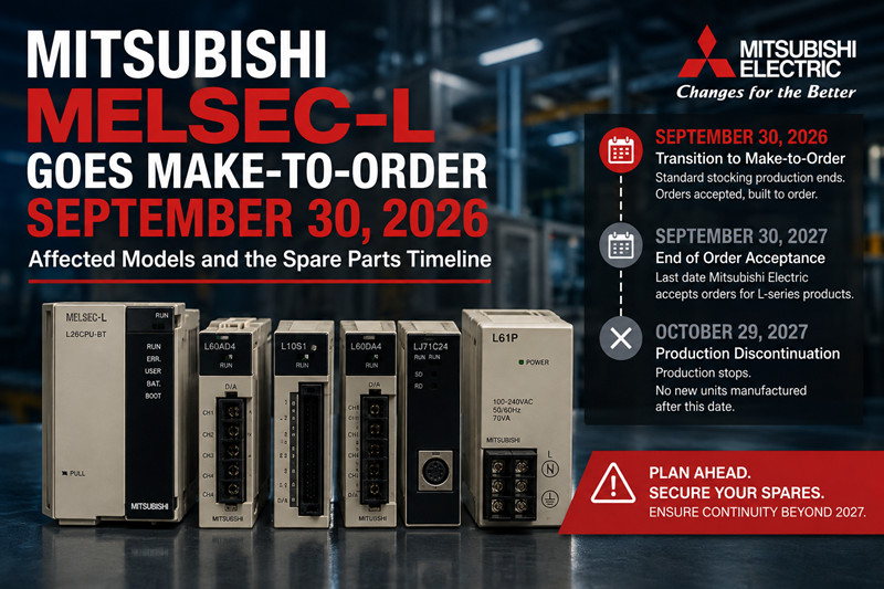Mitsubishi MELSEC-L Goes Make-to-Order September 30, 2026: Affected Models and the Spare Parts Timeline
