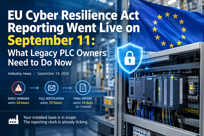EU Cyber Resilience Act Reporting Went Live on September 11: What Legacy PLC Owners Need to Do Now